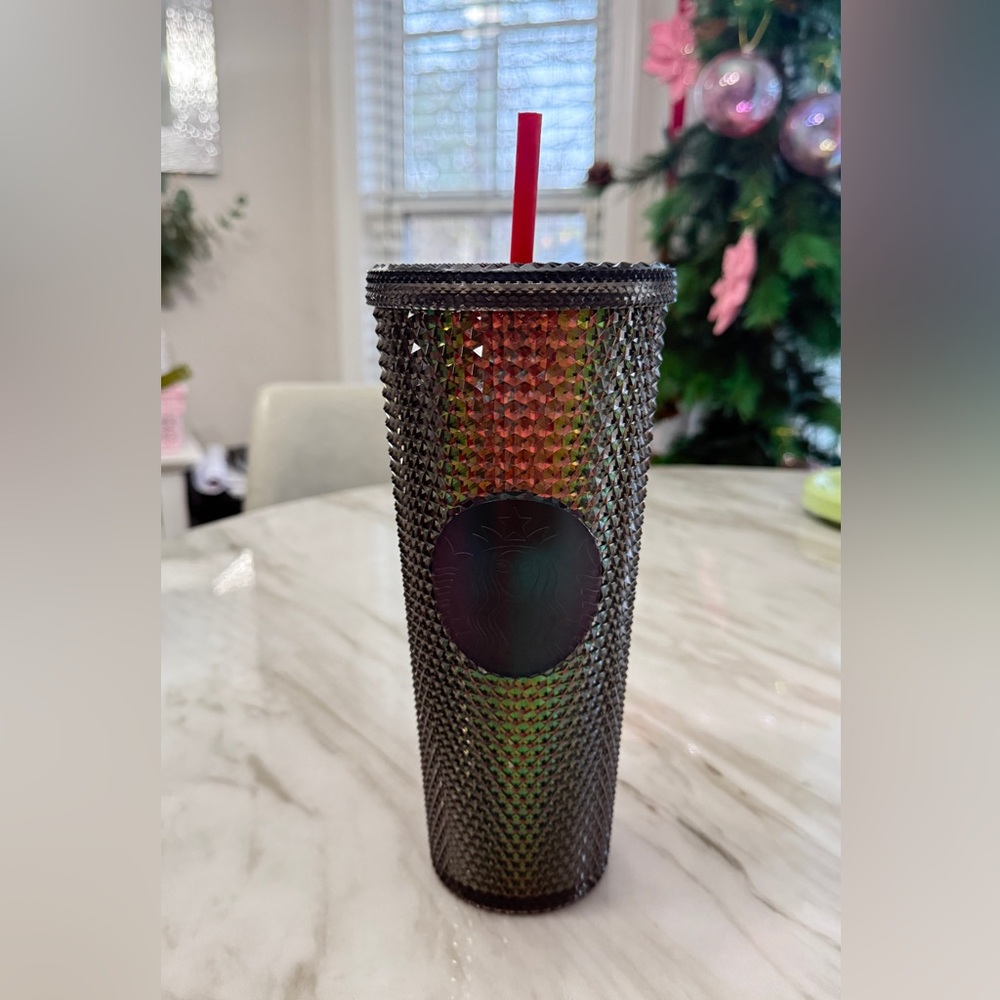 Starbucks Black Studded Tumbler with Red Straw